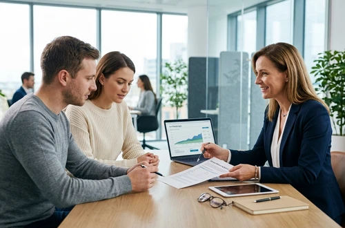 Customer getting answers about their car loan
